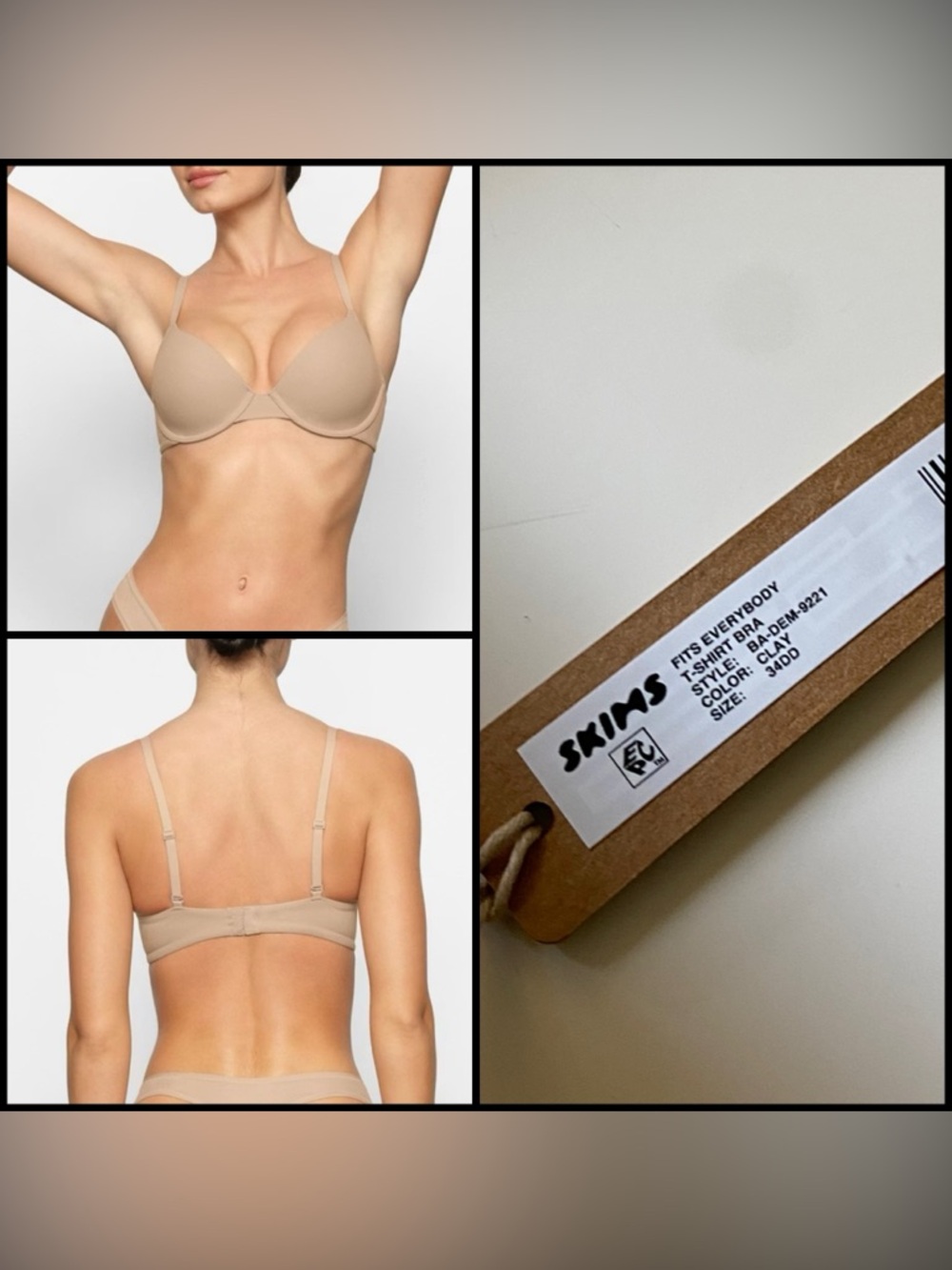 SKIMS Fits Everybody T-shirt Bra in Clay NWT size 34DD